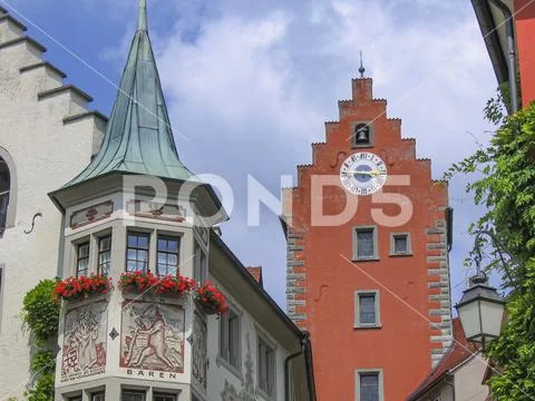 Historic facades on Lake Constance