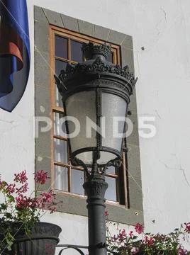Historic street lamp in Teide, Spain