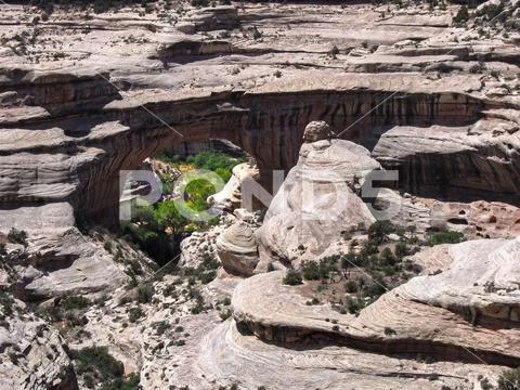 Natural sandstone arch in the Natural Bridges Monument