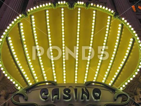 Illuminated casino sign, Hotel Paris