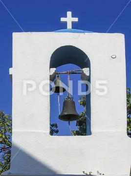 Orthodox church bell tower, Greece