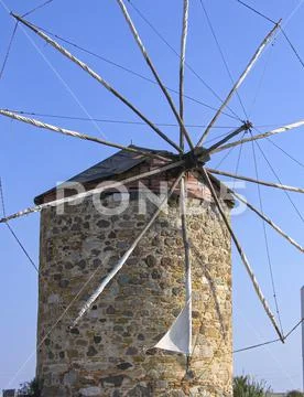 Greek old windmill on Kos