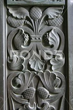 Forged motifs of a castle door