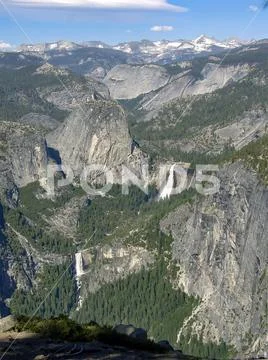 Vernal Falls and Half Dome in Yosemite Valley