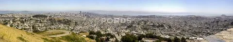 Panorama of downtown and bay San Francisco, USA