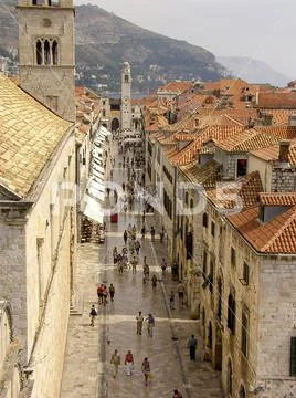 Tourists in the old town of Dubrovnik