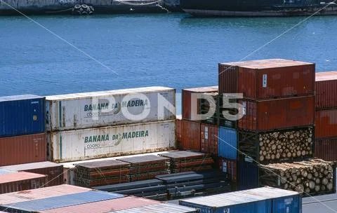 Sea container Babana de Madeira in the port of Funchal