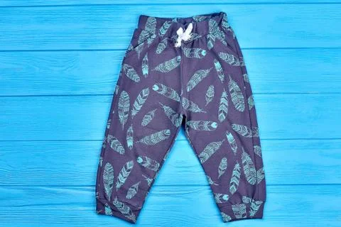 Blue patterned baby summer leggings. Cotton fashion design new