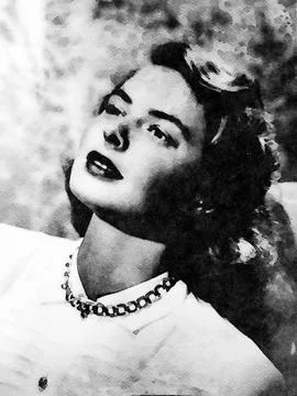 Ingrid Bergman, Four Page Vintage Clipping, a