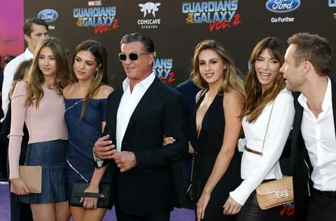 Sistine Rose, Sophia Rose Stallone, Jennifer Flavin Stallone and Scarlet  Rose Stallone attend the Expendables 3 premiere at TCL Chinese Theatre in  Los Angeles, CA, USA, August 11, 2014. Photo by Lionel