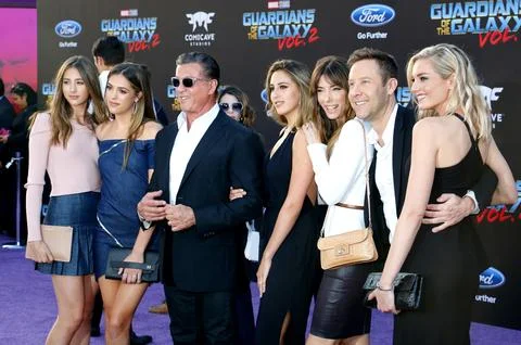 Sistine Rose, Sophia Rose Stallone, Jennifer Flavin Stallone and Scarlet  Rose Stallone attend the Expendables 3 premiere at TCL Chinese Theatre in  Los Angeles, CA, USA, August 11, 2014. Photo by Lionel