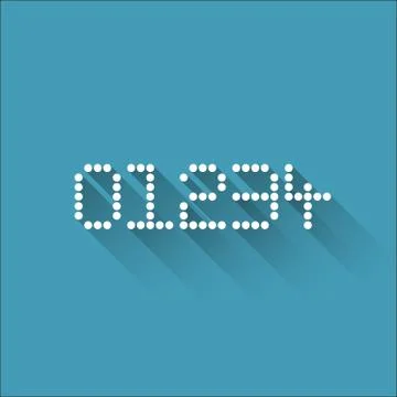 0 1 2 3 4 - Flat Dots Alphabet Stock Illustration