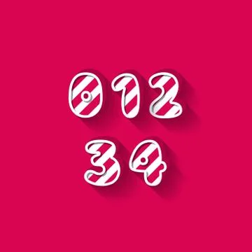 0 1 2 3 4 - Christmas Candy Alphabet Illustrazione stock