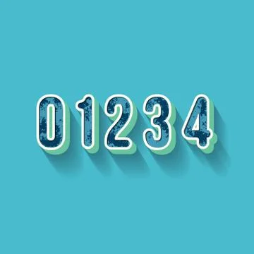 0 1 2 3 4 - 3D Plastique Alphabet Stock Illustration