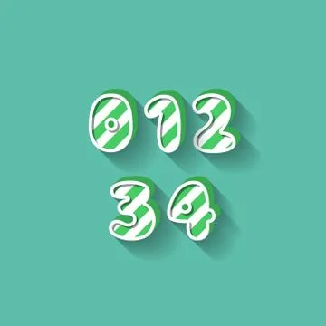 0 1 2 3 4 - Christmas Candy Alphabet Stock Illustration