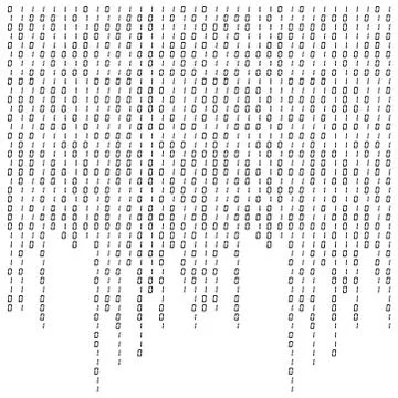 0 1 code isolated on white background texture abstract pattern design Stock Illustration