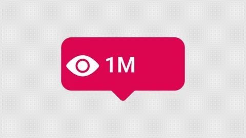 0 to 1 Million Views Counter Animation with Eye Icon and Digital Display Stock Footage 341851450