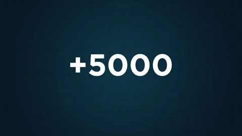 0 to 10000 counter animation with plus icon isolated on black background Stock Footage 321608192