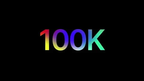 0 to 100K Count Up - Gradient Number Counter Animation Stock Footage 318797898