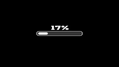 0 to 20% Progress Bar | Software Update Loading Icon on Black Background Stock Footage 309471944