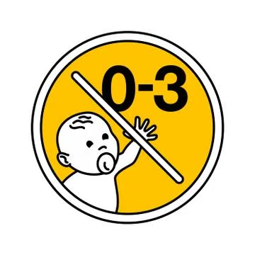 0-3 age limit - Not suitable for children sign Stock Illustration