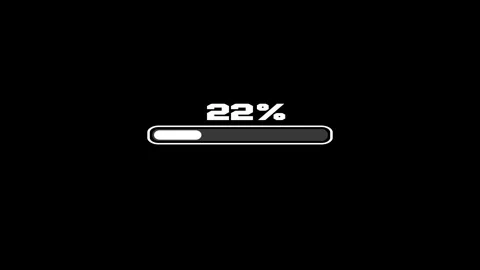 0 to 30% Progress Bar | Software Update Loading Indicator on Black Screen Stock Footage 309471937