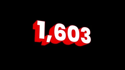 0 To 3000 3d counter text animation isolated on white background Stock Footage 330386360
