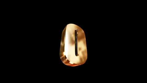 0, 3d golgen text number on black background Video stock 127718043