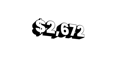 0 To 5000 3d dollar counter text animation isolated on white background Vídeo Stock 330386349