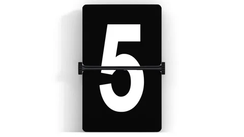 0 to 6 split flap counter Stock Footage 312164823