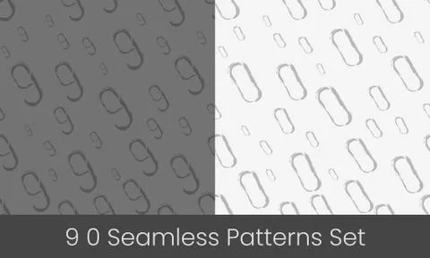 0 9 nuber seamless patterns set. Numbers colorful vector illustration. EPS8 Stock Illustration