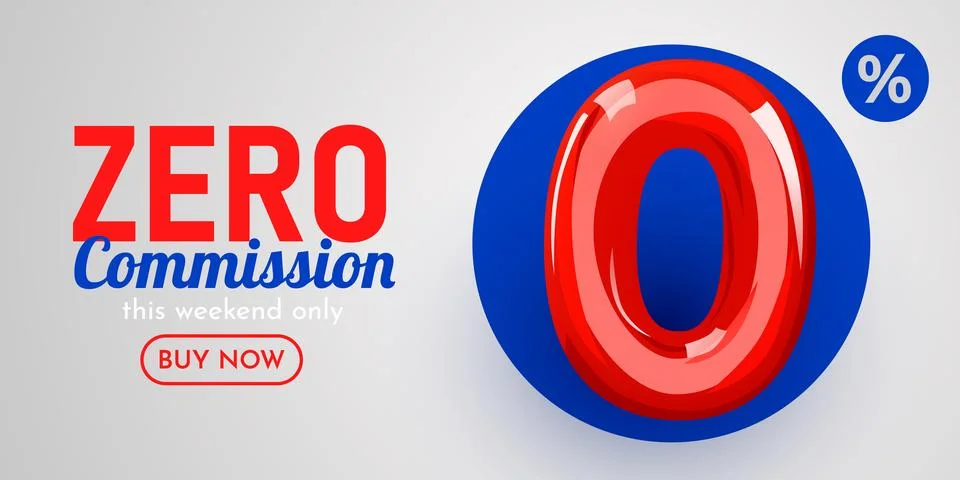 0 commissions. Discount creative composition. Mega Sale. Stock Illustration