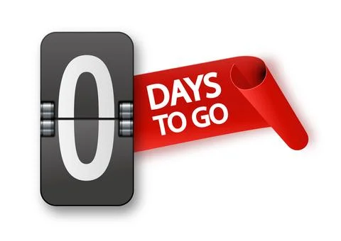 0 days to go icon set. Countdown of days remaining. Offer timer sticker limited Stock Illustration