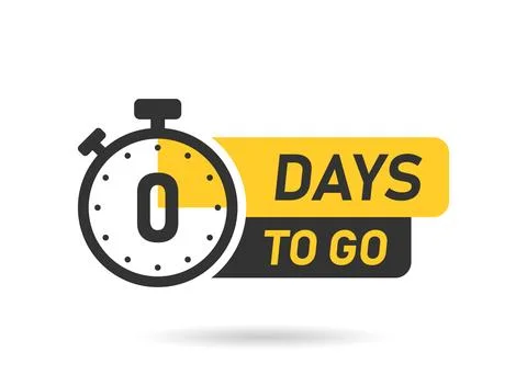 0 days left icon in flat style. Offer countdown date number vector illustra.. 스톡 일러스트