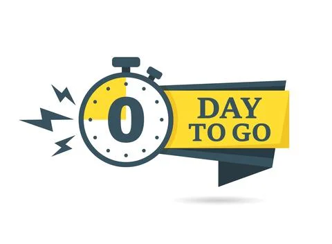 0 days left icon in flat style. Offer countdown date number vector illustra.. 스톡 일러스트
