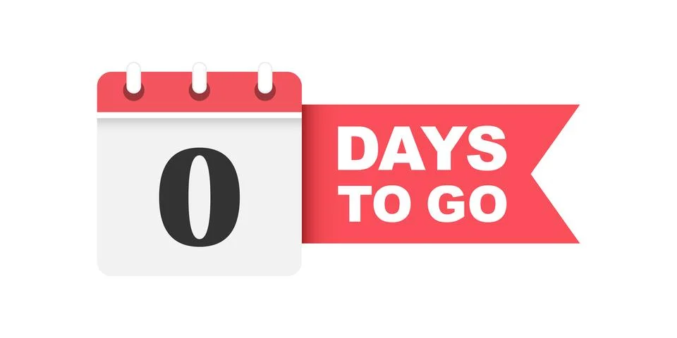 0 days left icon in flat style. Offer countdown date number vector illustra.. Stockillustratie
