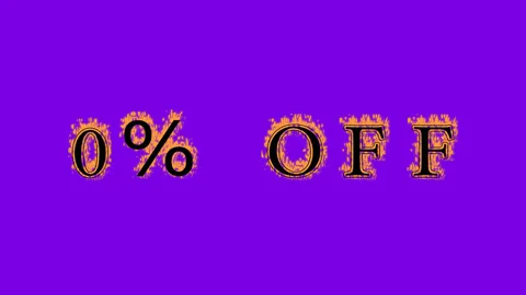 0% Off fire text effect violet background Stock Footage 136066374
