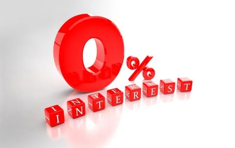 0% Interest 3D Render Ilustração Stock
