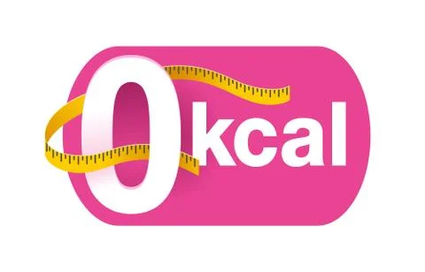 0 kcal icon or stamp for packaging Stock Illustration