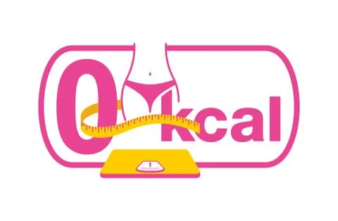 0 kcal marking emblem Stock Illustration