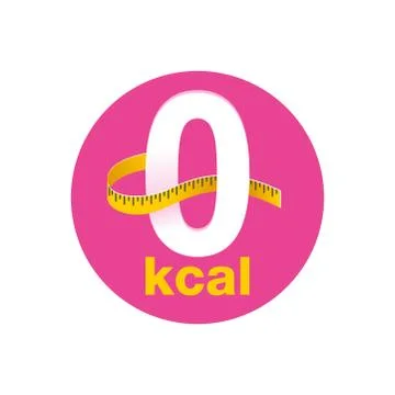 0 kcal for packaging of zero calories diet food Stock Illustration