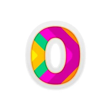 0, Nice number filled with pleasant colors Stock Illustration