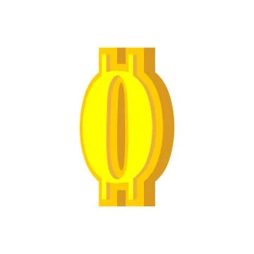 0 numeral bitcoin font. ZERO numeric Crypto currency alphabet. Lettering virt Stock Illustration