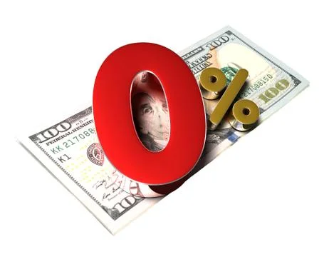 0 Percent 3d rendering on white background.(with Clipping Path). Stock Illustration