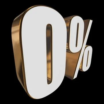 0 percent on black background Stock Illustration