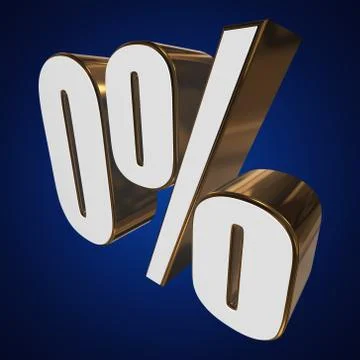 0 percent on blue background Stock Illustration