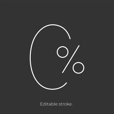 0 percent icon symbol. Vector stock illustration isolated on black background Stock Illustration