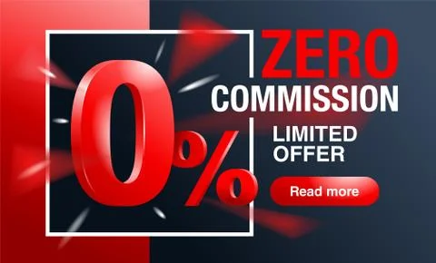 0 percents banner - zero commission template Stock Illustration