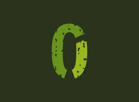 0 vector number made of grungy, grunge texture. Rubber stamp imprint style. F Stock Illustration
