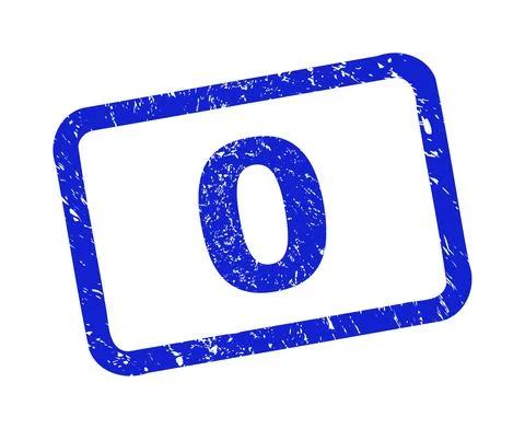 0 Watermark with Corroded Surface and Rounded Rectangle Frame Stock Illustration